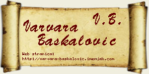 Varvara Baškalović vizit kartica